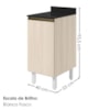 Balcão Com Tampo 1 Porta MDF 40 cm Kali 1221822 Bianco TOQ Nicioli