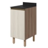 Balcão Com Tampo 1 Porta MDF 40 cm Kali 1221822 Carvalho TOQ Bianco Nicioli