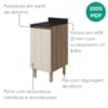 Balcão Com Tampo 1 Porta MDF 40 cm Kali 1221822 Carvalho TOQ Bianco Nicioli