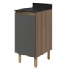 Balcão Com Tampo 1 Porta MDF 40 cm Kali 1221822 Carvalho TOQ Chumbo Nicioli