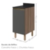 Balcão Com Tampo 1 Porta MDF 40 cm Kali 1221822 Carvalho TOQ Chumbo Nicioli