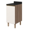 Balcão Com Tampo 1 Porta MDF 40 cm Kali 1221822 Carvalho TOQ Off White Nicioli