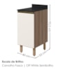 Balcão Com Tampo 1 Porta MDF 40 cm Kali 1221822 Carvalho TOQ Off White Nicioli