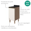 Balcão Com Tampo 1 Porta MDF 40 cm Kali 1221822 Carvalho TOQ Off White Nicioli