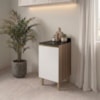 Balcão Com Tampo 1 Porta MDF 40 cm Kali 1221822 Carvalho TOQ Off White Nicioli