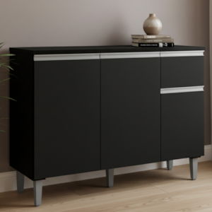 Balcao Com Tampo 105 cm Vanessa Preto REAJL Moveis