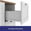 Balcao Com Tampo 120 cm 2 Portas 2 Gavetas Unna Branco Carvalho Oak POLIMAN