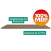 Balcao Com Tampo 120 cm 2 Portas 2 Gavetas Unna Branco Carvalho Oak POLIMAN