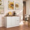 Balcao Com Tampo 120 cm 2 Portas 2 Gavetas Unna Branco Carvalho Oak POLIMAN