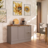 Balcao Com Tampo 120 cm 2 Portas 2 Gavetas Unna Gris Carvalho Oak POLIMAN