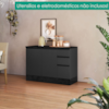 Balcao Com Tampo 120 cm 3 Portas 2 Gavetas Etna Grafite POLIMAN