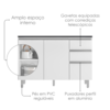 Balcao Com Tampo 120 cm 3 Portas 2 Gavetas Evidence Branco POLIMAN