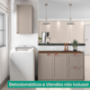 Balcao Com Tampo 120 cm E Armario Aereo 41 cm Unna Gris POLIMAN
