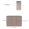 Balcao Com Tampo 120 cm E Armario Aereo 41 cm Unna Gris POLIMAN