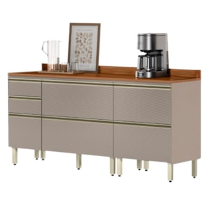 Balcao Com Tampo 120 cm e Balcao Com Tampo 60 cm Proenca Nogueira Nude Prime Demartez