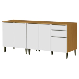 Balcao Com Tampo 120 cm E Balcao com Tampo 70 cm Cinamomo Branco ARMoveis