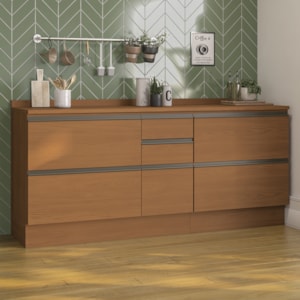 Balcao com Tampo 120 cm e Balcao com Tampo 80 cm Maxxi Canela Kappesberg