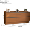 Balcao com Tampo 120 cm e Balcao com Tampo 80 cm Maxxi Canela Kappesberg