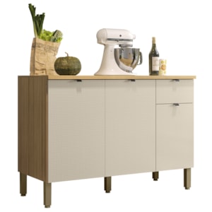 Balcao Com Tampo 120 cm MDF Vert Plus Freijo Soft KTP