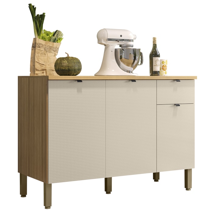 Balcao Com Tampo 120 cm MDF Vert Plus Freijo Soft KTP