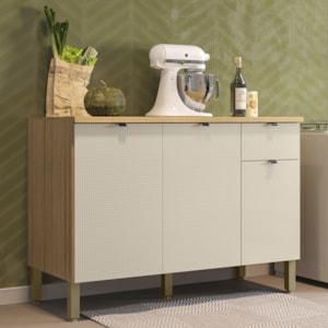 Balcao Com Tampo 120 cm MDF Vert Plus Freijo Soft KTP