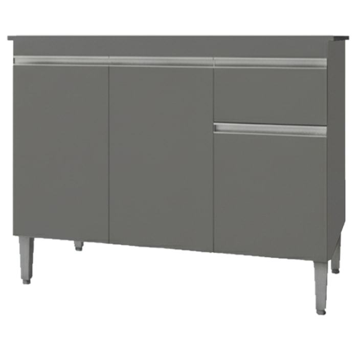 Balcao Com Tampo 120 cm Tatiane Cinza REAJL Móveis