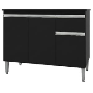 Balcao Com Tampo 120 cm Tatiane Preto REAJL Moveis