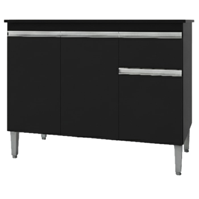 Balcao Com Tampo 120 cm Tatiane Preto REAJL Moveis