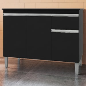 Balcao Com Tampo 120 cm Tatiane Preto REAJL Moveis