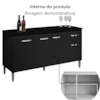 Balcao Com Tampo 150 cm Gabriela Preto REAJL Moveis