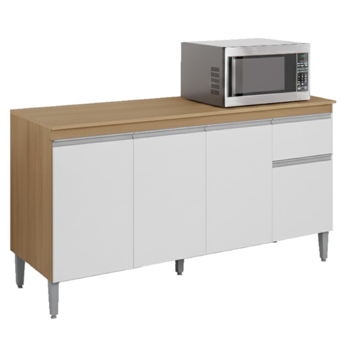 Balcao Com Tampo 150 cm Tatiane Amendoa Branco REAJL Moveis