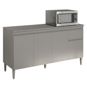 Balcao Com Tampo 150 cm Tatiane Cinza REAJL Móveis