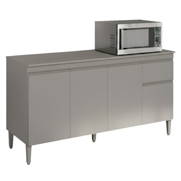 Balcao Com Tampo 150 cm Tatiane Cinza REAJL Móveis