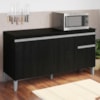 Balcao Com Tampo 150 cm Tatiane Preto REAJL Moveis