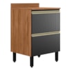 Balcao Com Tampo 1P 1G 60 cm MDF Proenca Nogueira Carbono Prime Demartez
