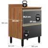 Balcao Com Tampo 1P 1G 60 cm MDF Proenca Nogueira Carbono Prime Demartez