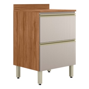 Balcao Com Tampo 1P 1G 60 cm MDF Proenca Nogueira Nude Prime Demartez