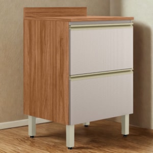 Balcao Com Tampo 1P 1G 60 cm MDF Proenca Nogueira Nude Prime Demartez