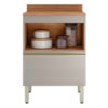 Balcao Com Tampo 1P 1G 60 cm MDF Proenca Nogueira Nude Prime Demartez