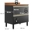 Balcao Com Tampo 1P 1G 80 cm MDF Proenca Nogueira Carbono Prime Demartez