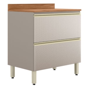 Balcao Com Tampo 1P 1G 80 cm MDF Proenca Nogueira Nude Prime Demartez