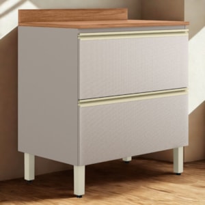 Balcao Com Tampo 1P 1G 80 cm MDF Proenca Nogueira Nude Prime Demartez