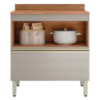 Balcao Com Tampo 1P 1G 80 cm MDF Proenca Nogueira Nude Prime Demartez
