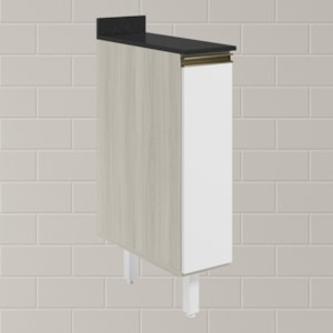 Balcao com Tampo 1P 20cm MDF Kali 16796 Bianco Toq Branco Uv Nicioli