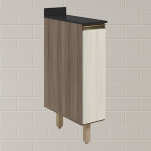 Balcao com Tampo 1P 20cm MDF Kali 16796 Carvalho Toq Bianco Toq Nicioli