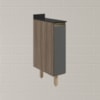 Balcao com Tampo 1P 20cm MDF Kali 16796 Carvalho Toq Chumbo Nicioli