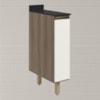 Balcao com Tampo 1P 20cm MDF Kali 16796 Carvalho Toq Off White Cetim Nicioli