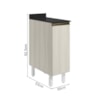 Balcao Com Tampo 1P 30 cm MDF Kali 12217 Bianco Toq Bianco Toq Nicioli