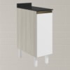 Balcao Com Tampo 1P 30 cm MDF Kali 12217 Bianco Toq Branco Uv Nicioli