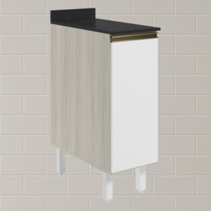 Balcao Com Tampo 1P 30 cm MDF Kali 12217 Bianco Toq Branco Uv Nicioli